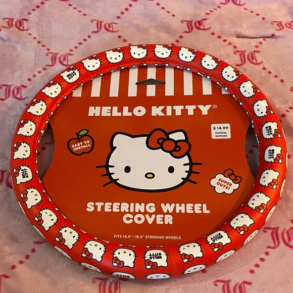 Hello Kitty Other - Hello Kitty Red and White Steering Wheel Cover